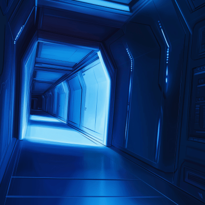 Futuristic Blue Wall