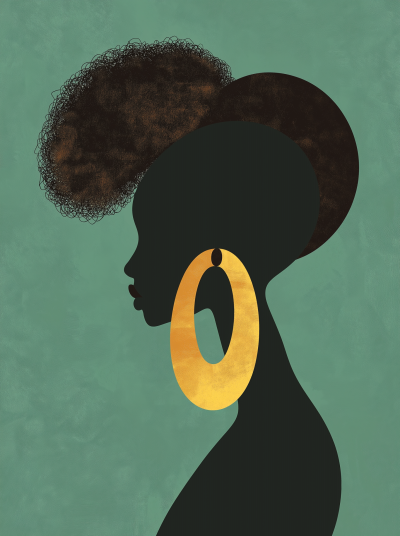 Minimalist Portrait of Black Woman