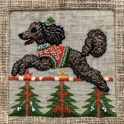 Funny Christmas Poodle Greeting