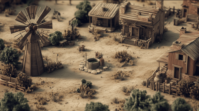 Old Western Town Battle Map