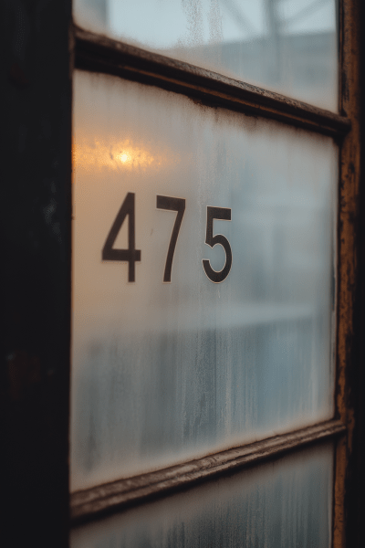 Foggy Window with Numbers