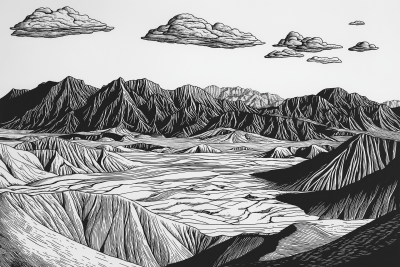 Death Valley Desert Drawing