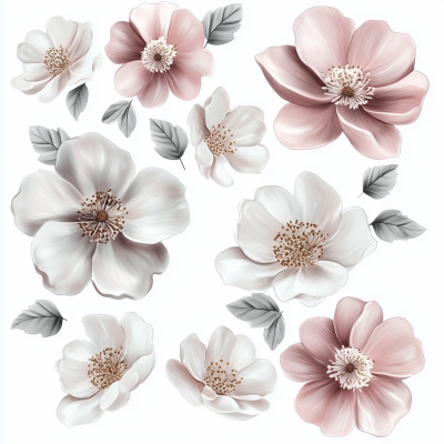 Soft Pink and White Flowers