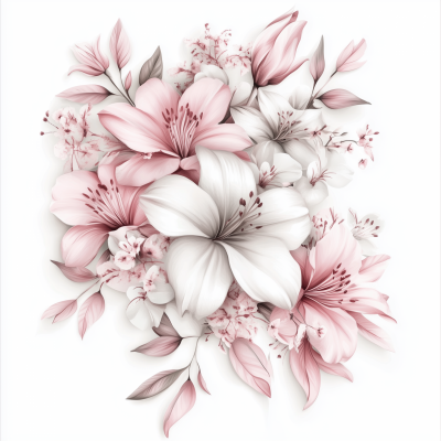 floral girl illustration