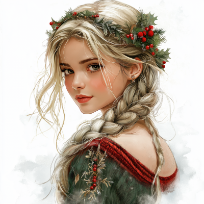 Cozy Christmas Girl