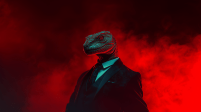 Reptilian Man in Suit