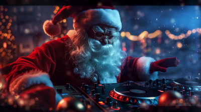 Santa DJing Christmas Tunes