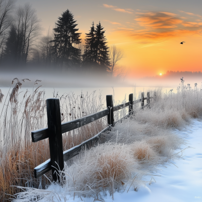 Serene Winter Sunset