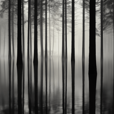 Misty Forest Reflection