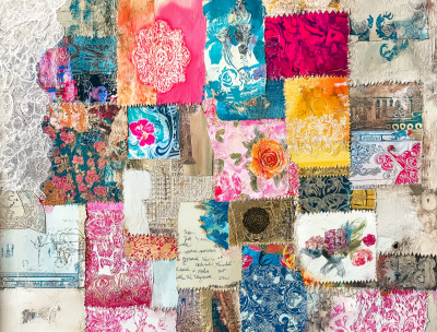Boho Fabric Collage