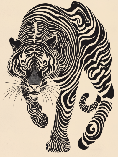 Surreal Minimalist Tiger