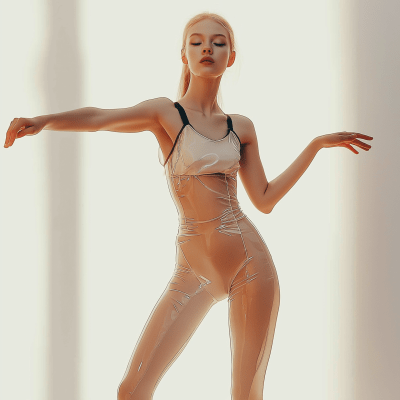 Futuristic Dancer in Zero Gravity