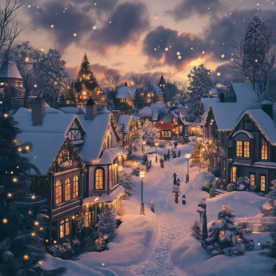 A Cozy Snow Scene