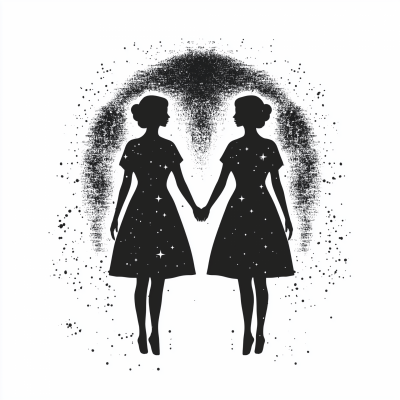 Gemini Silhouette Illustration