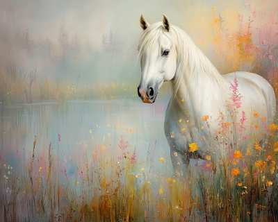 Dreamlike White Horse