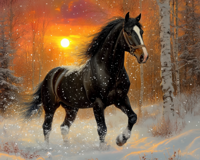 Majestic Horse at Sunset