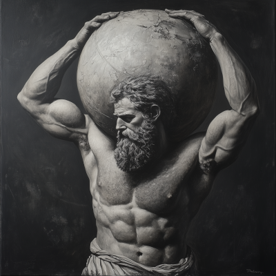 Greek God Atlas Painting