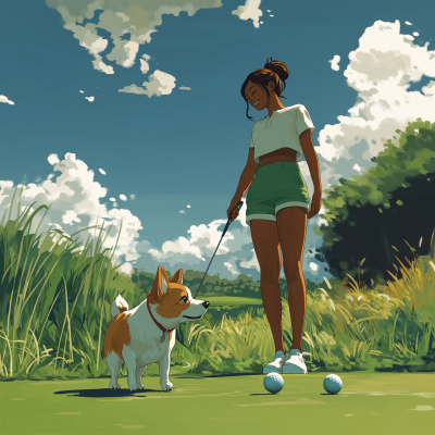 Playful Day at the Golf Course