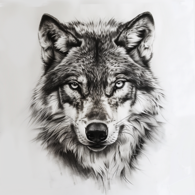 Realistic Wolf Tattoo Design
