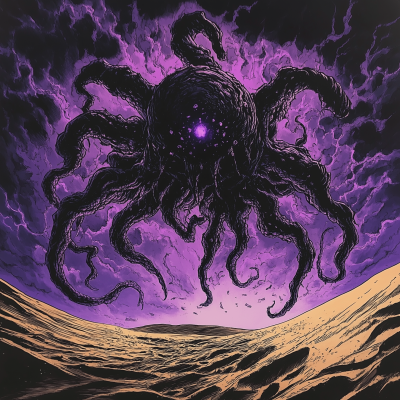 Horror Entity in Dark Landscape