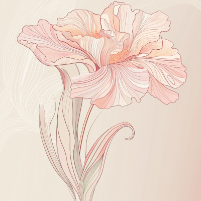 Elegant Art Nouveau Flower