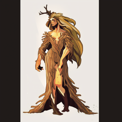 Low Poly Brown Humanoid Dryad