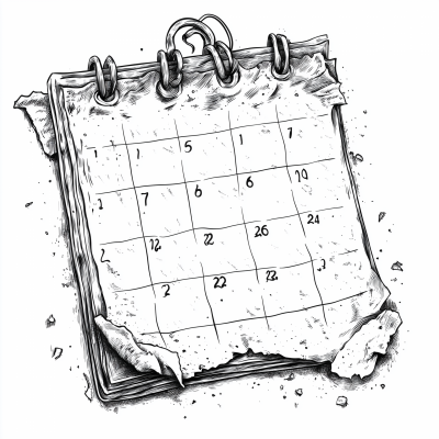 Medieval Torn Calendar Page
