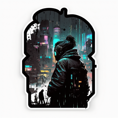 Cyberpunk City Sticker