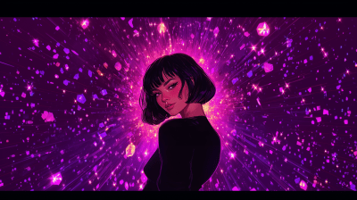 Sassy Woman with Glitter Background