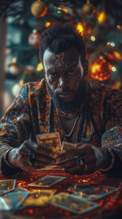 Tarot Reader in Neon Light