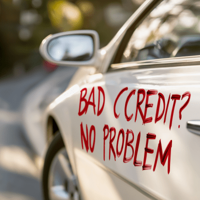 Bad Credit Message on Car