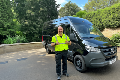 Man with Black Mercedes Sprinter