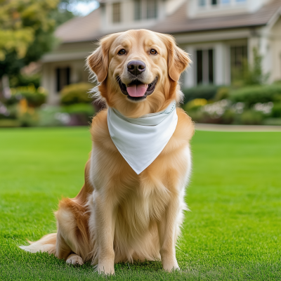 Empty White Dog Bandana Mockup