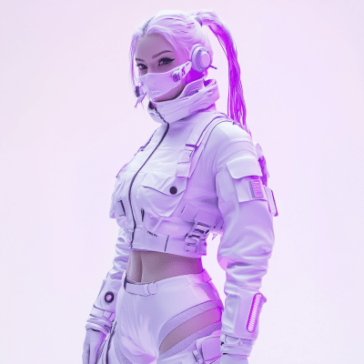 Cybernetic Model in Futuristic Wear