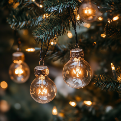 Christmas Tree with Light Bulbs