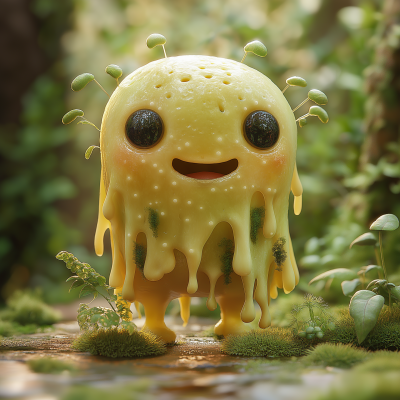 Friendly Slime Cartoon Monsters in a Forest