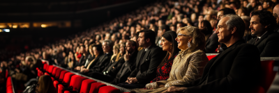 Excited Boxing Fans in a Stadium