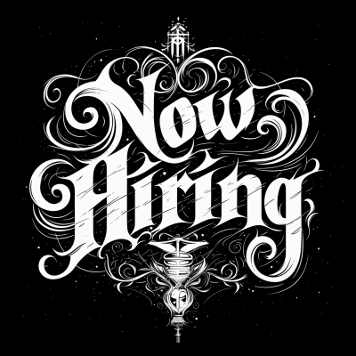 Now Hiring Lettering