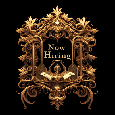 Now Hiring Gothic Lettering