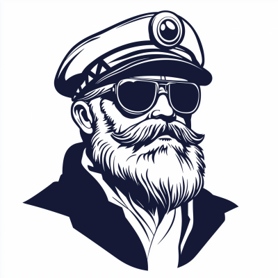 Vintage Nautical Captain Logo