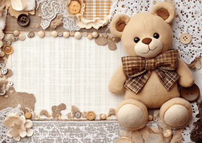 Cute Chibi Teddy Bear Frame