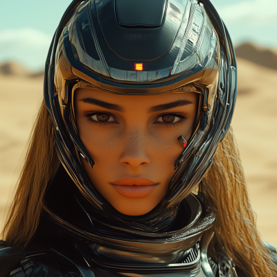 Futuristic Woman in Desert