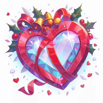 Christmas Crystal Heart Emoji