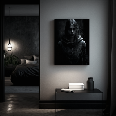 Black Wall Canvas Mockup