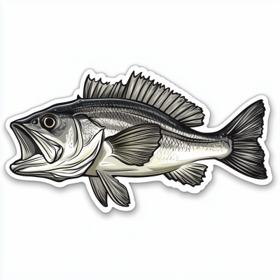 Seabass Illustration Sticker