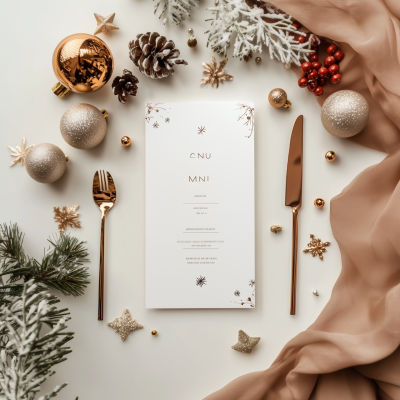 Holiday Menu Card Mockup