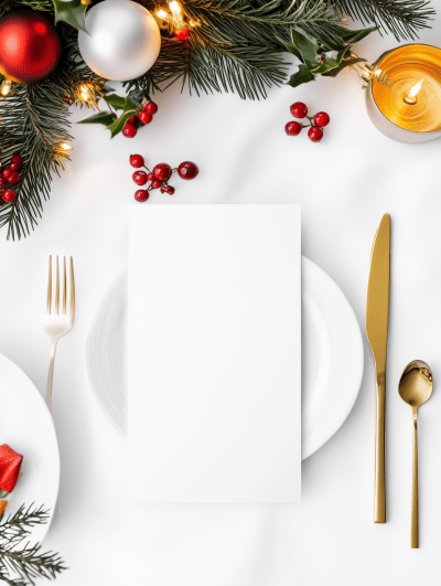 Holiday Menu Card Mockup