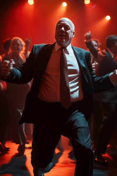 Businessman Dancing at Nightclub