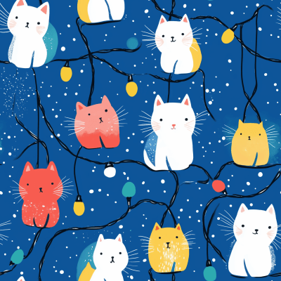 Kittens with Christmas Lights