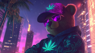 Stylish Teddy Bear in Neon